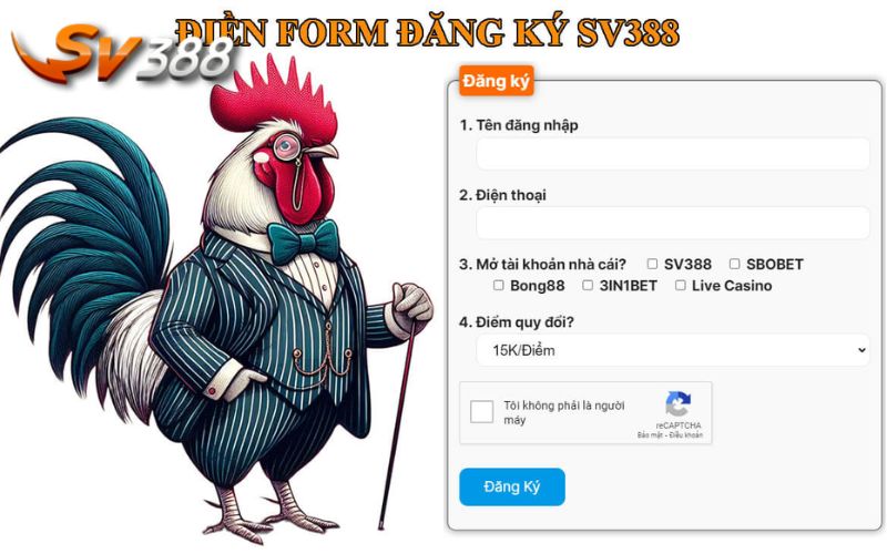 Bảng form thông tin cần điền trong quá trình đăng ký tài khoản 